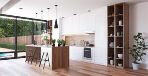 modern white and wood kitchen