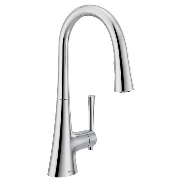 Kurv Chrome One-Handle High Arc Pulldown Kitchen Faucet