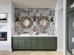 sage color cabinets