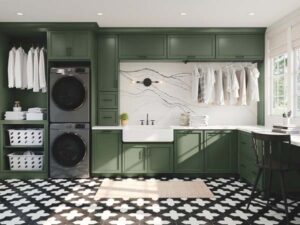 painted sage cabinets